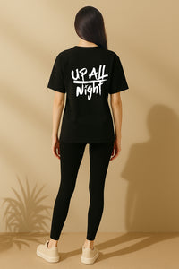 SAVI Unisex 'Smiley Faced Up All Night' Oversized heavyweight t-shirt